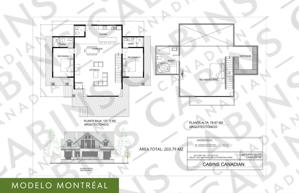 plano cabaÑa montrÉal 203.79 m2