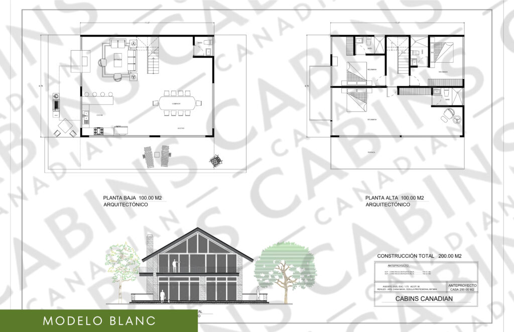 plano casa m. blanc 200 m2