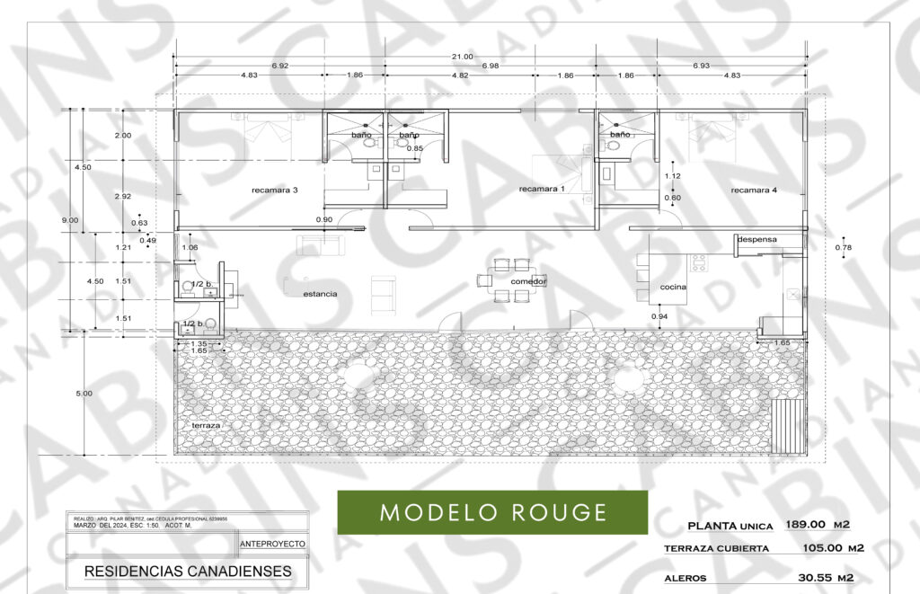 plano casa m. rouge 189 m2