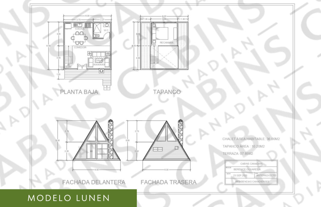 plano chalet lunen 40.20 m2